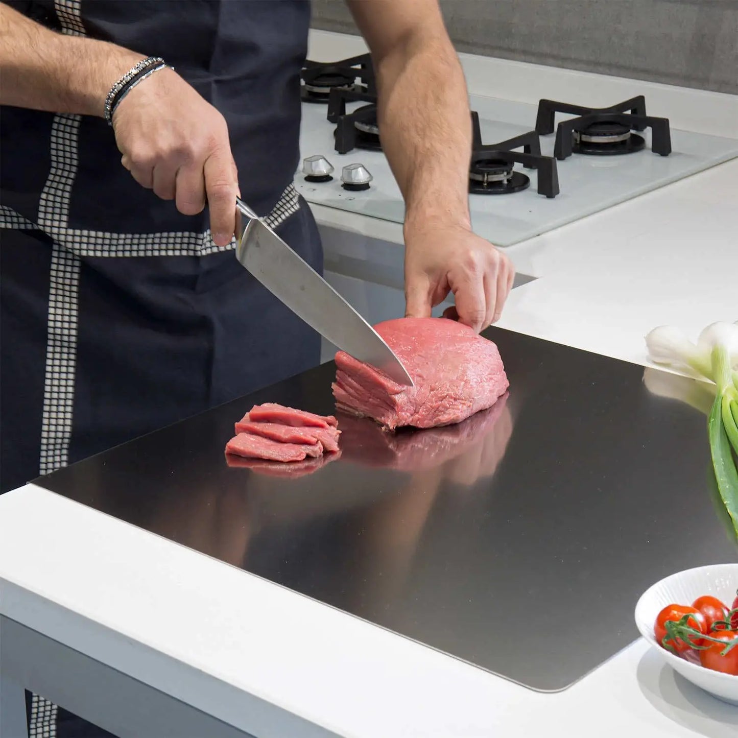 Premium Stainless Steel Cutting Board Durable Kitchen Hygienic Work Surface