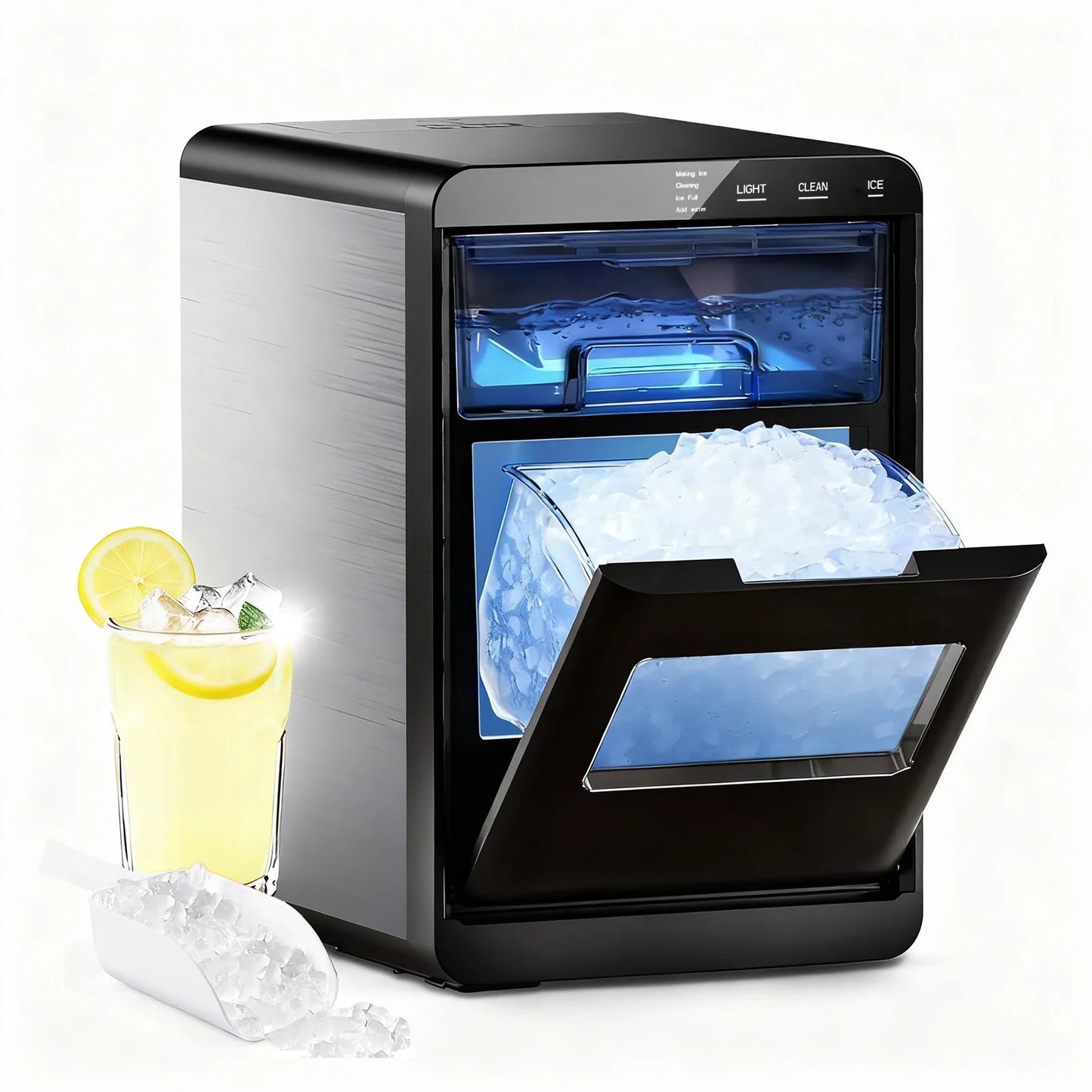 Countertop Nugget Ice Maker – 44 lbs/Day, Self-Cleaning