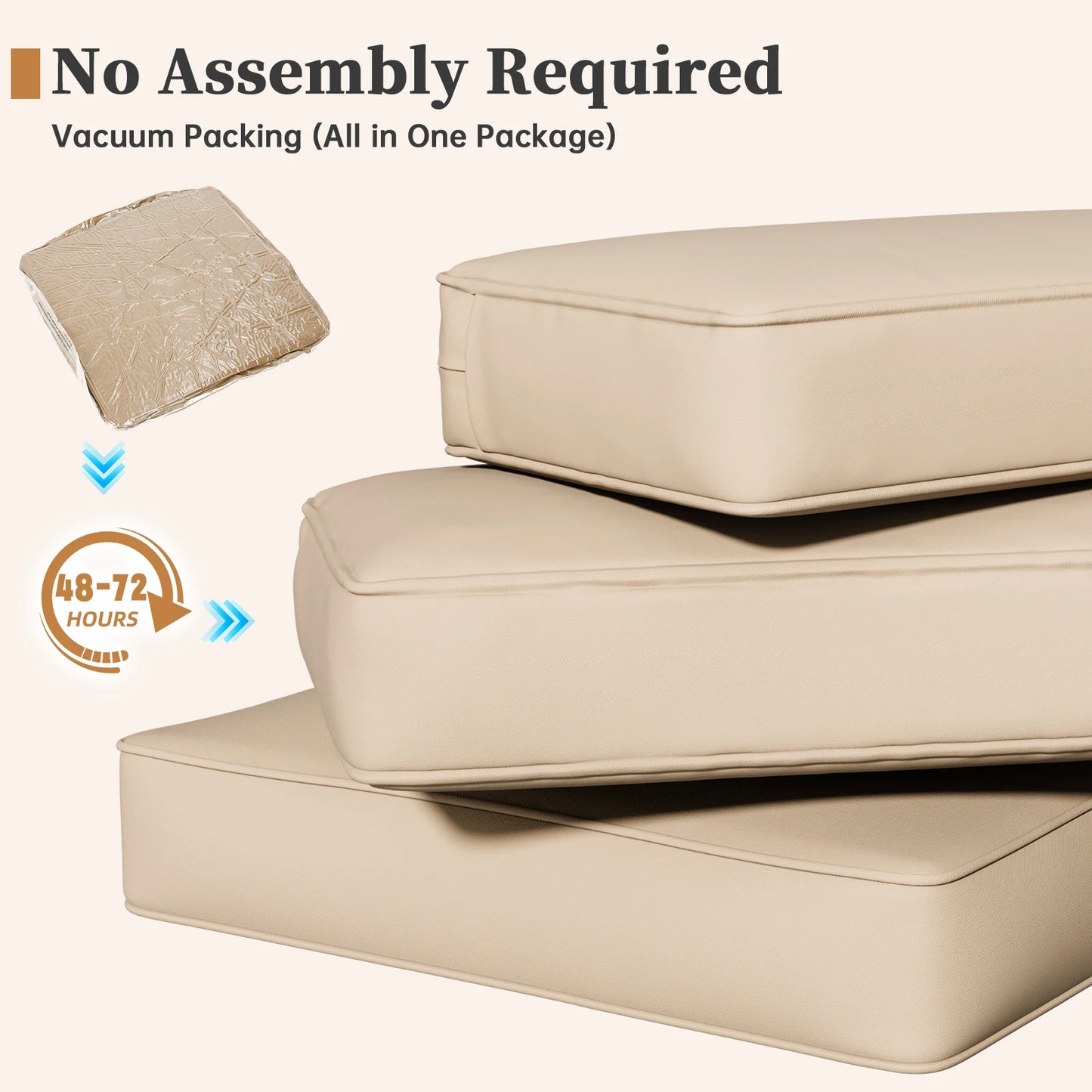 Sofa Cushion Set Waterproof High Density Foam For Outdoor Use