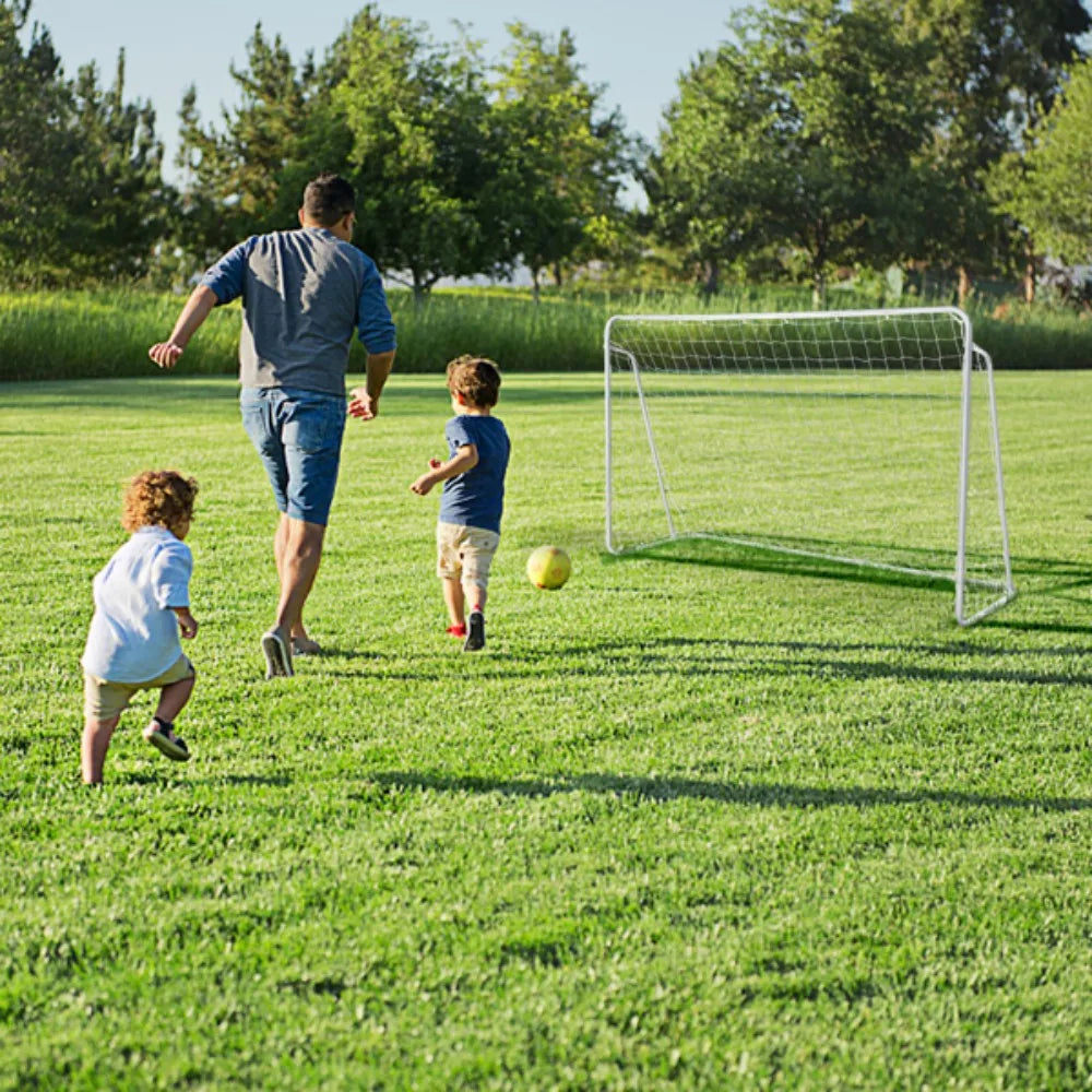 8x5 Soccer Goal Training Set with Net Buckles Ground Nail Football Sports for use on the beach community playground school etc