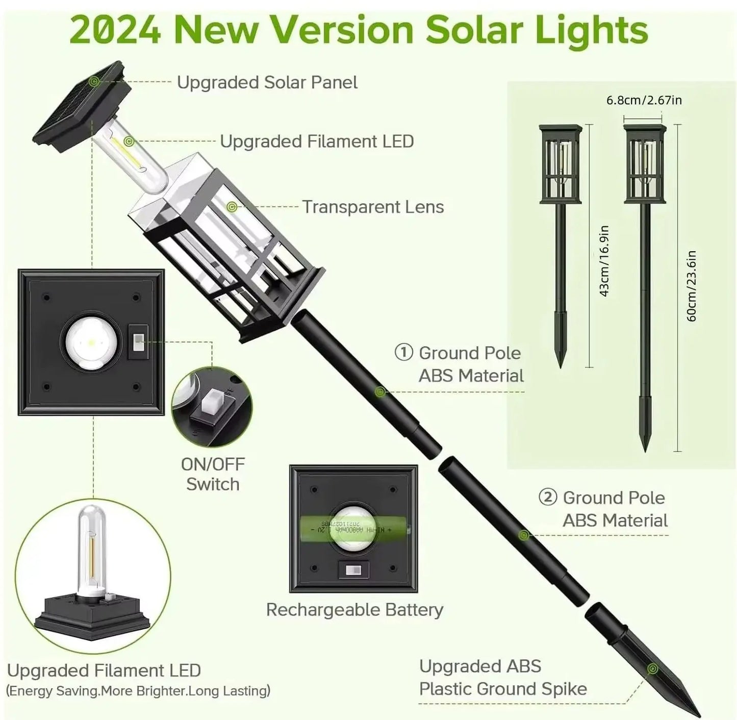 Solar Pathway Light Outdoor Lamp Waterproof Landscape Lighting For Garden