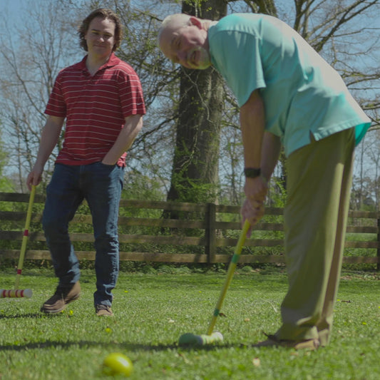 Croquet Set Six Player With Colored Balls And Carrying Bag
