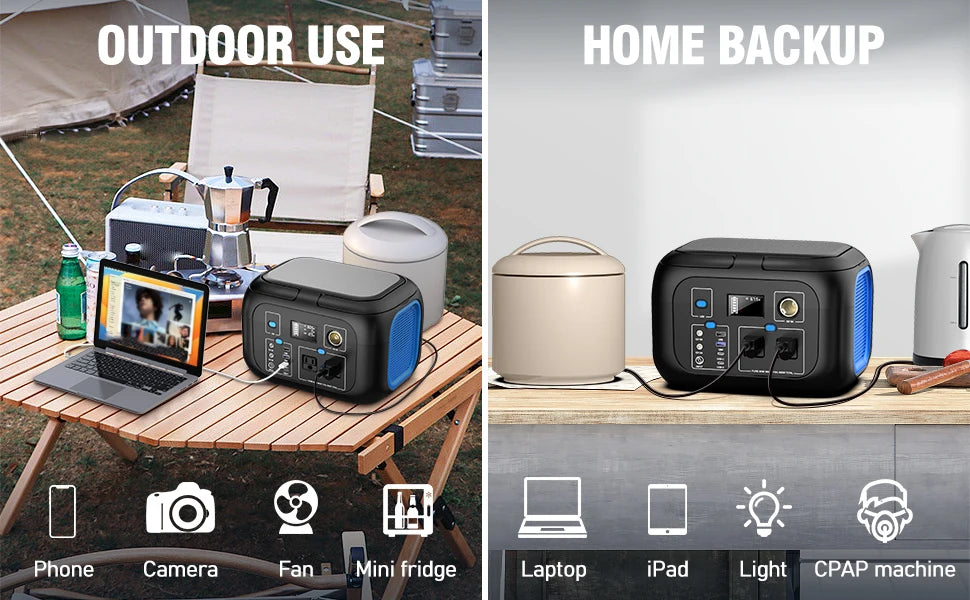 600W Portable Power Station Solar Generator For Camping