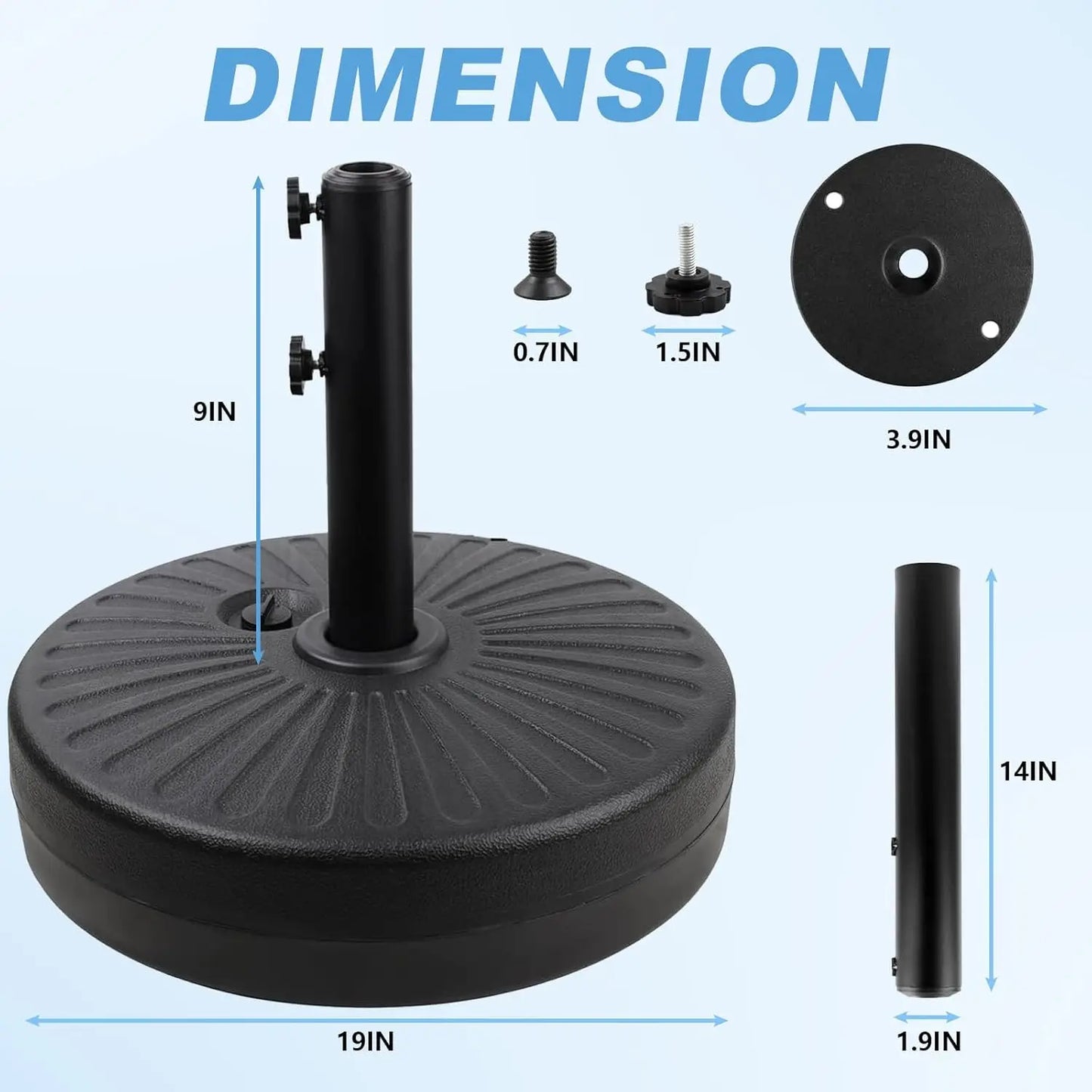 Heavy Duty Outdoor Umbrella Base With Sand Or Water Fillable