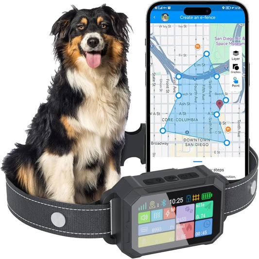 Waterproof GPS Dog Collar With Safe Zone Fence App Control