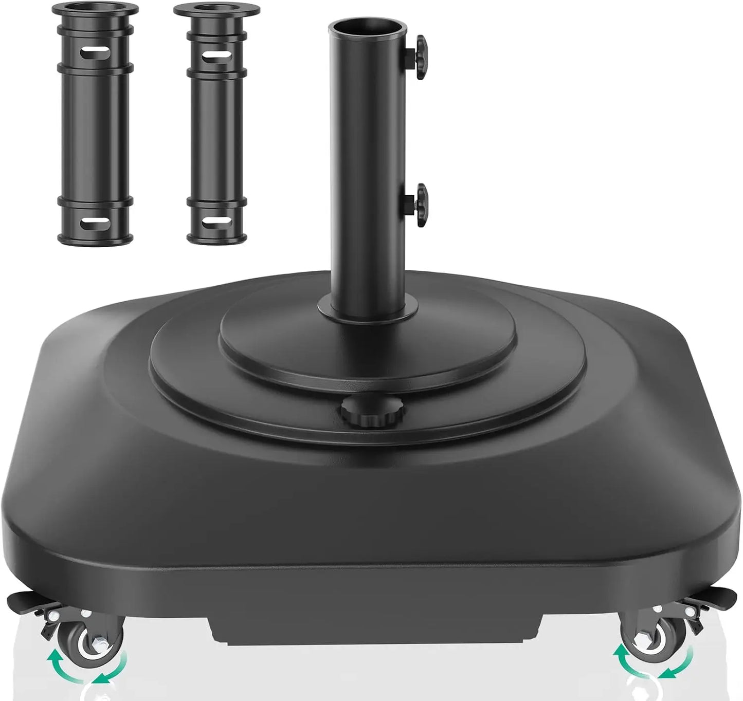 Mobile Patio Umbrella Base With Five Wheels And Locking Casters