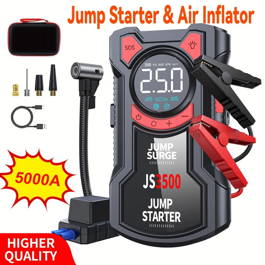 5-In-1 Jump Starter With Air Compressor And Digital Tire Inflator
