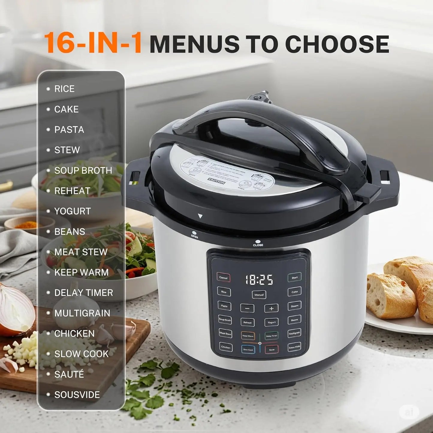 Xmsj Stainless Steel Electric Pressure Cooker Slow Dishwasher Safe Appliance