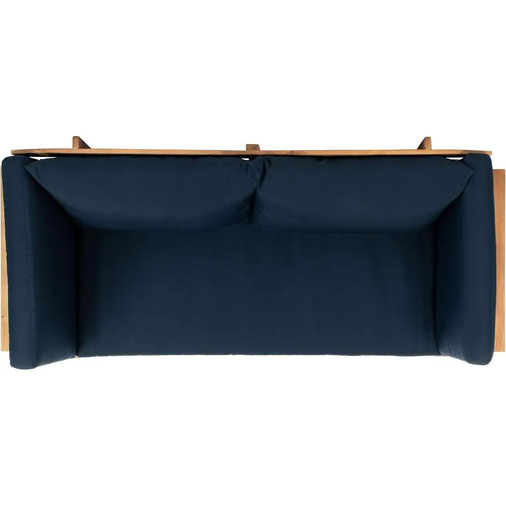 Contemporary Outdoor Daybed For Patio With Cushioned Seat Wood Frame