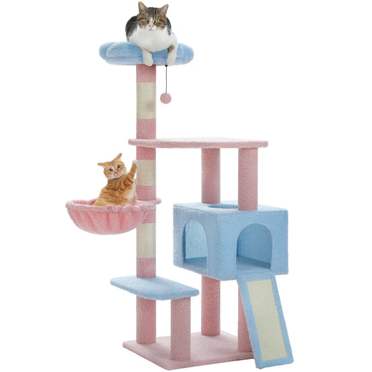 Flower Cat Tree Tower with Scratching Posts for Playful Cats