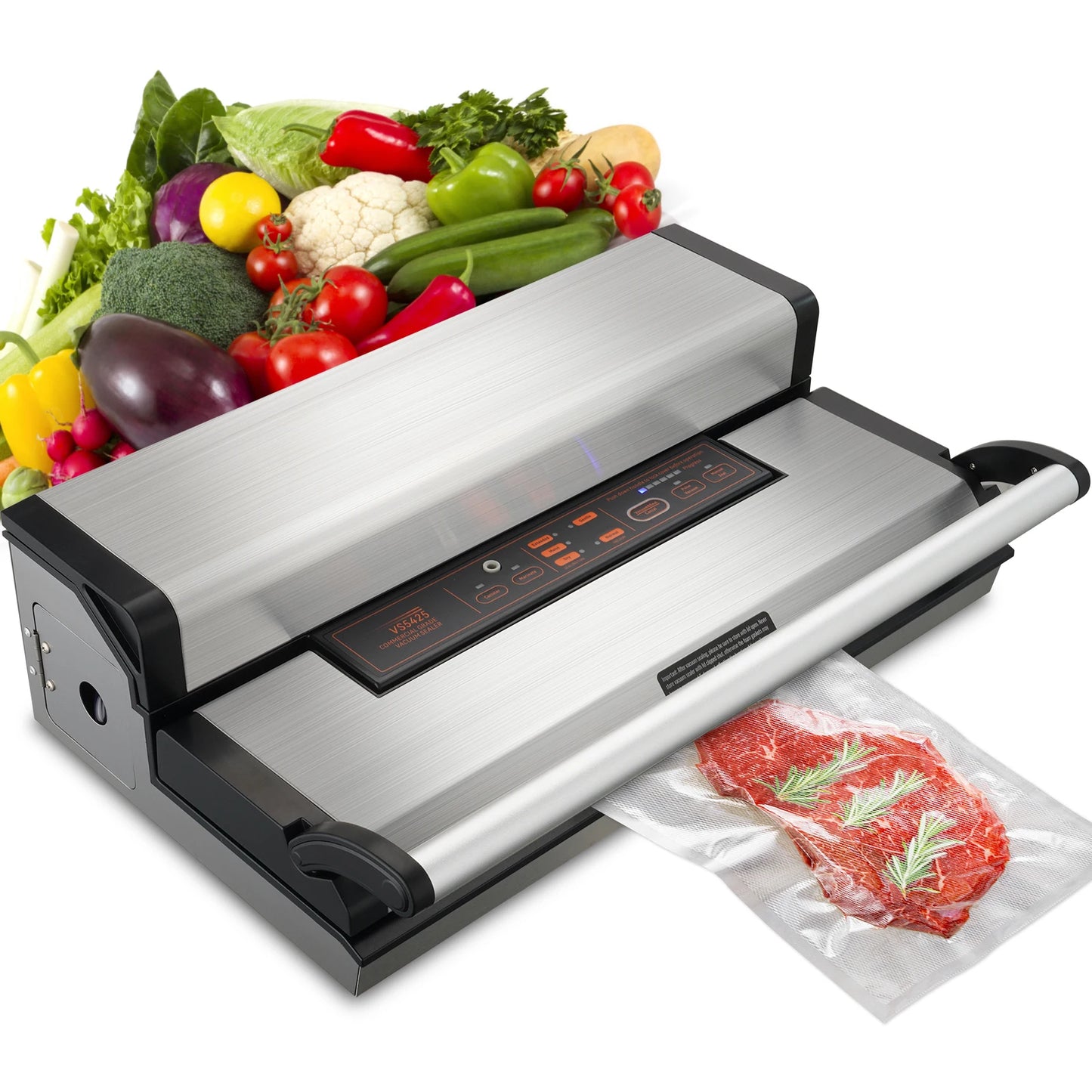 SucceBuy Commercial Vacuum Sealer Machine With Bag Roll Storage Cutter