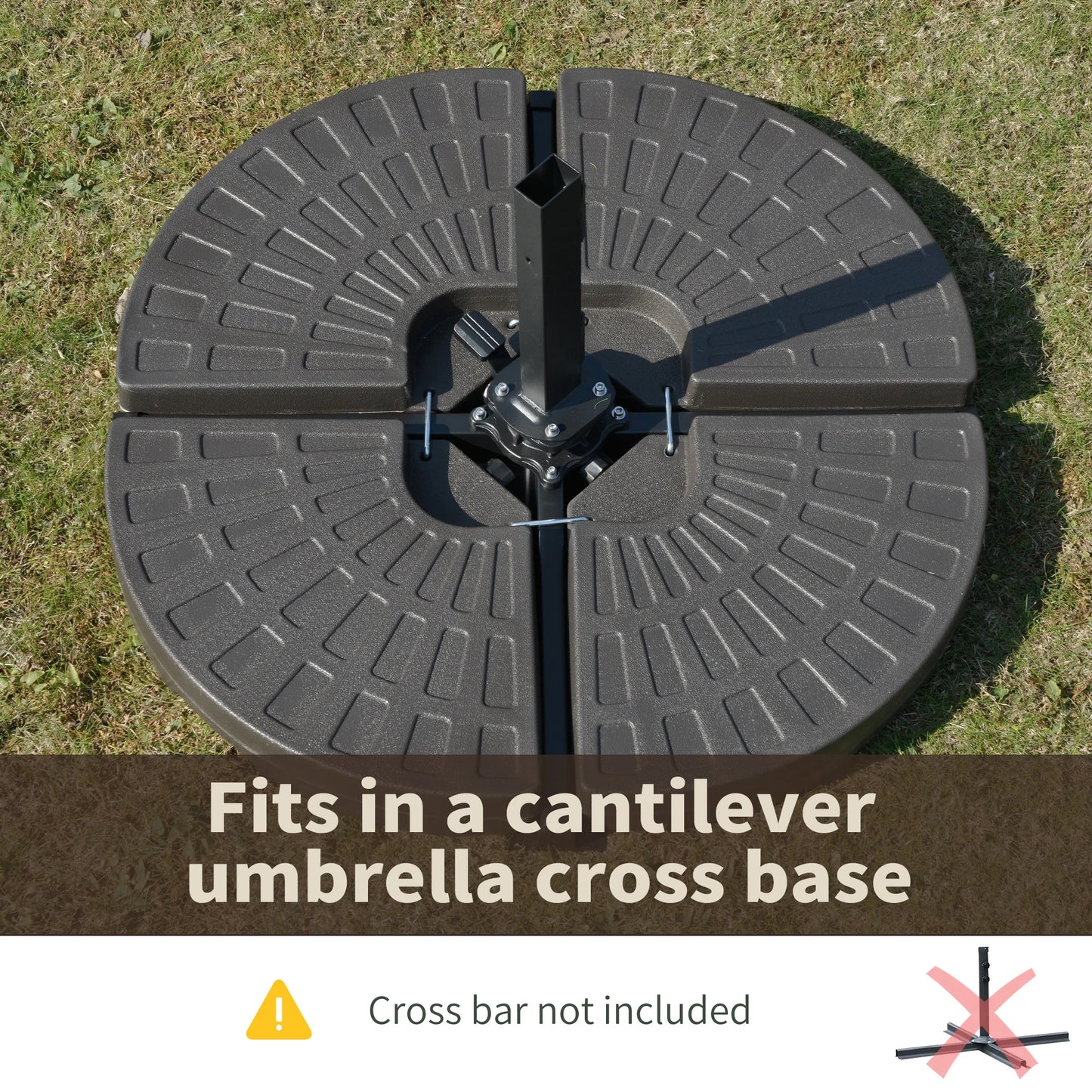 Heavy-Duty 4-Piece Cantilever Umbrella Base – Up to 220 lb
