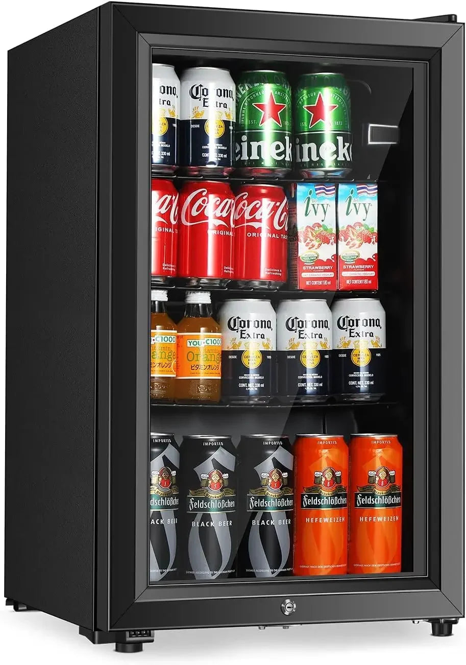 Compact Freestanding Beverage Refrigerator With Adjustable Shelves