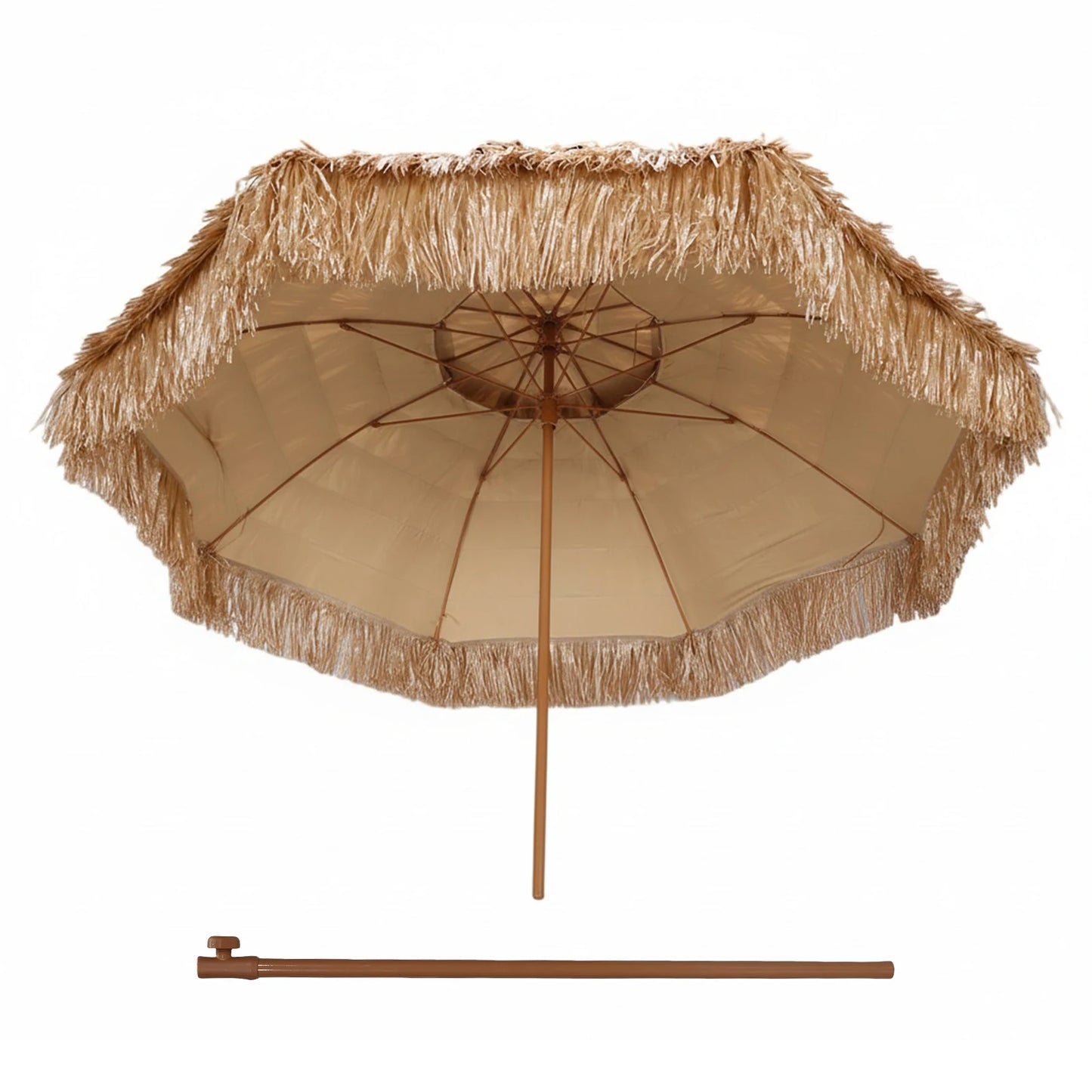 Thatched Tiki Umbrella With UV Protection For Outdoor Gardens