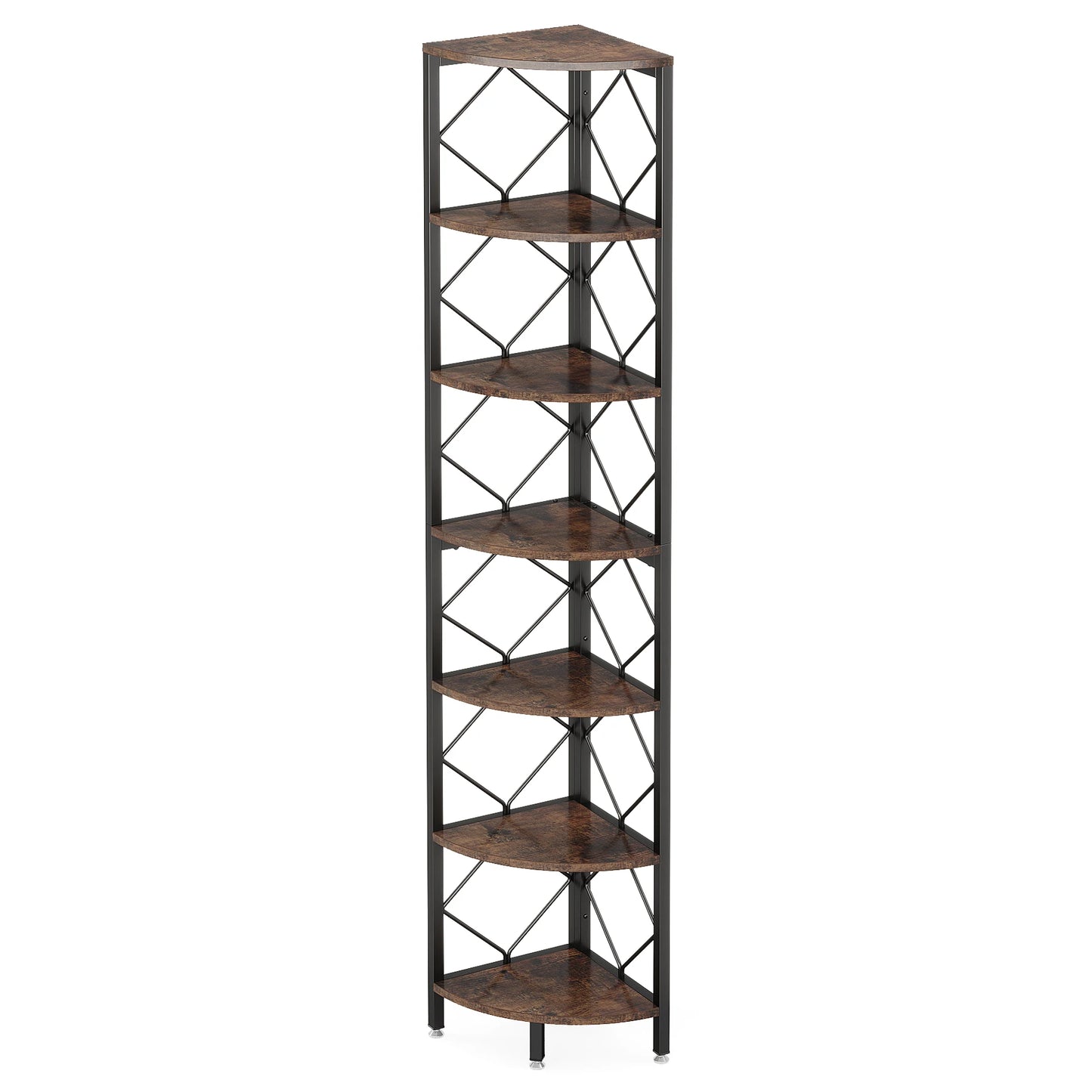 Tribesigns 7 Tier Industrial Corner Shelf For Small Spaces
