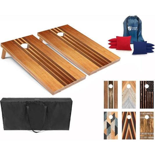 Cornhole Game Set With Wooden Boards Bean Bags Carrying Case