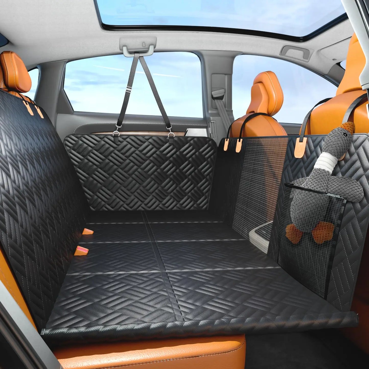 Rear Seat Dog Cover With Hard Bottom Extender Hammock
