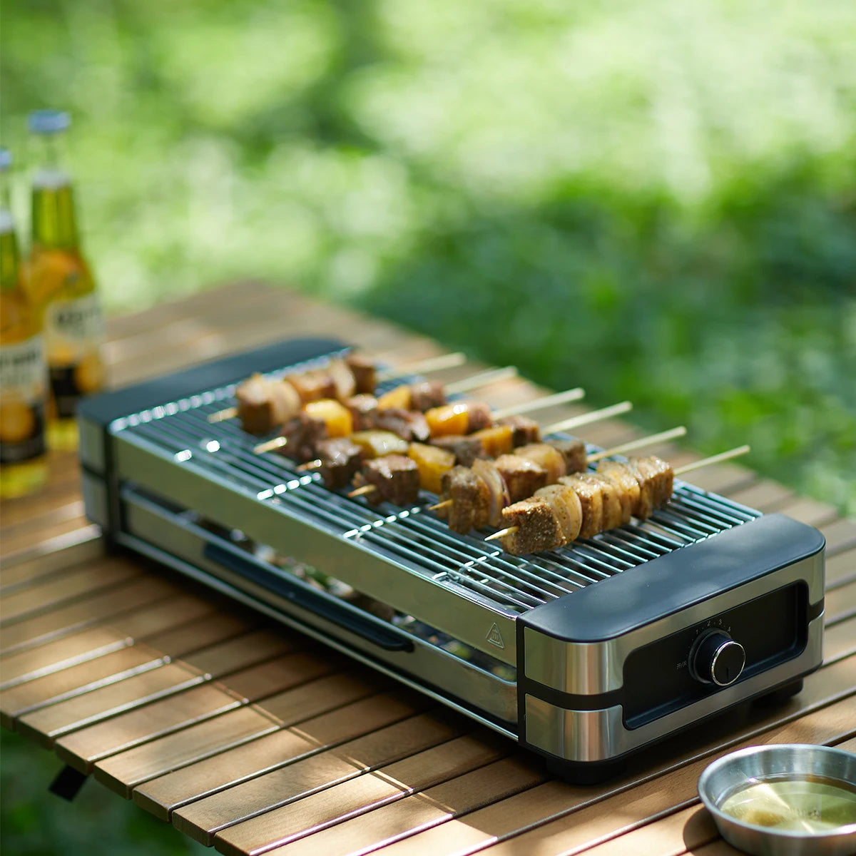 AMERZIS Stainless Steel Electric Grill With Temperature Control And Removable Surface