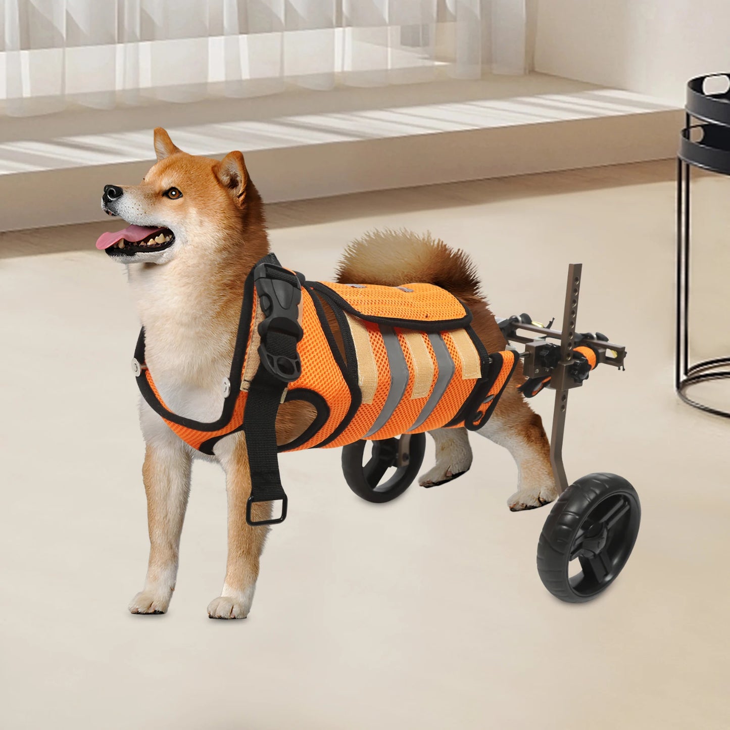 Adjustable Pet Wheelchair For Back Legs Aluminum Frame