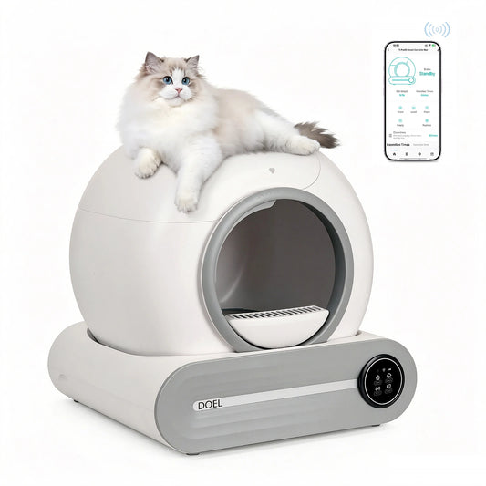 DOEL 65L Smart Self-Cleaning Cat Litter Box with App Control