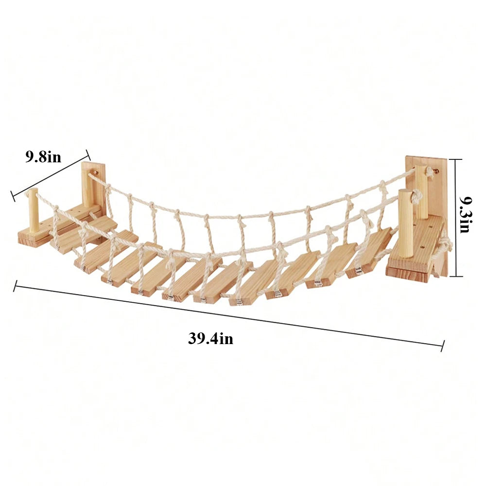 Wall Mounted Cat Rope Bridge With Sisal For Indoor Cats