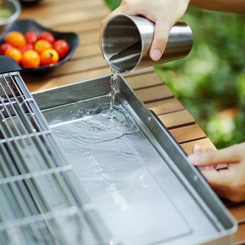 AMERZIS Stainless Steel Electric Grill With Temperature Control And Removable Surface