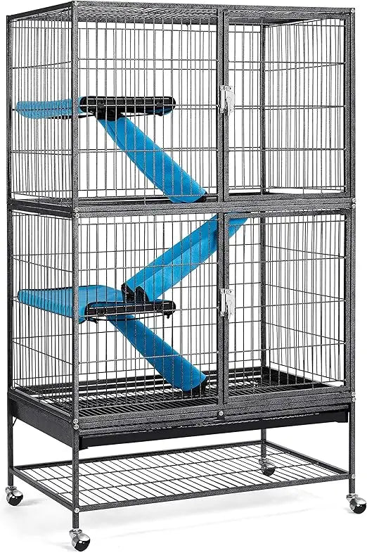 Two Story Rolling Metal Critter Cage For Small Pets