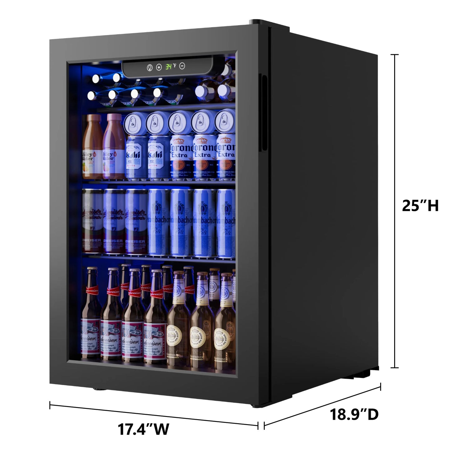 Digital Beverage Refrigerator With Adjustable Temperature For Home Bar
