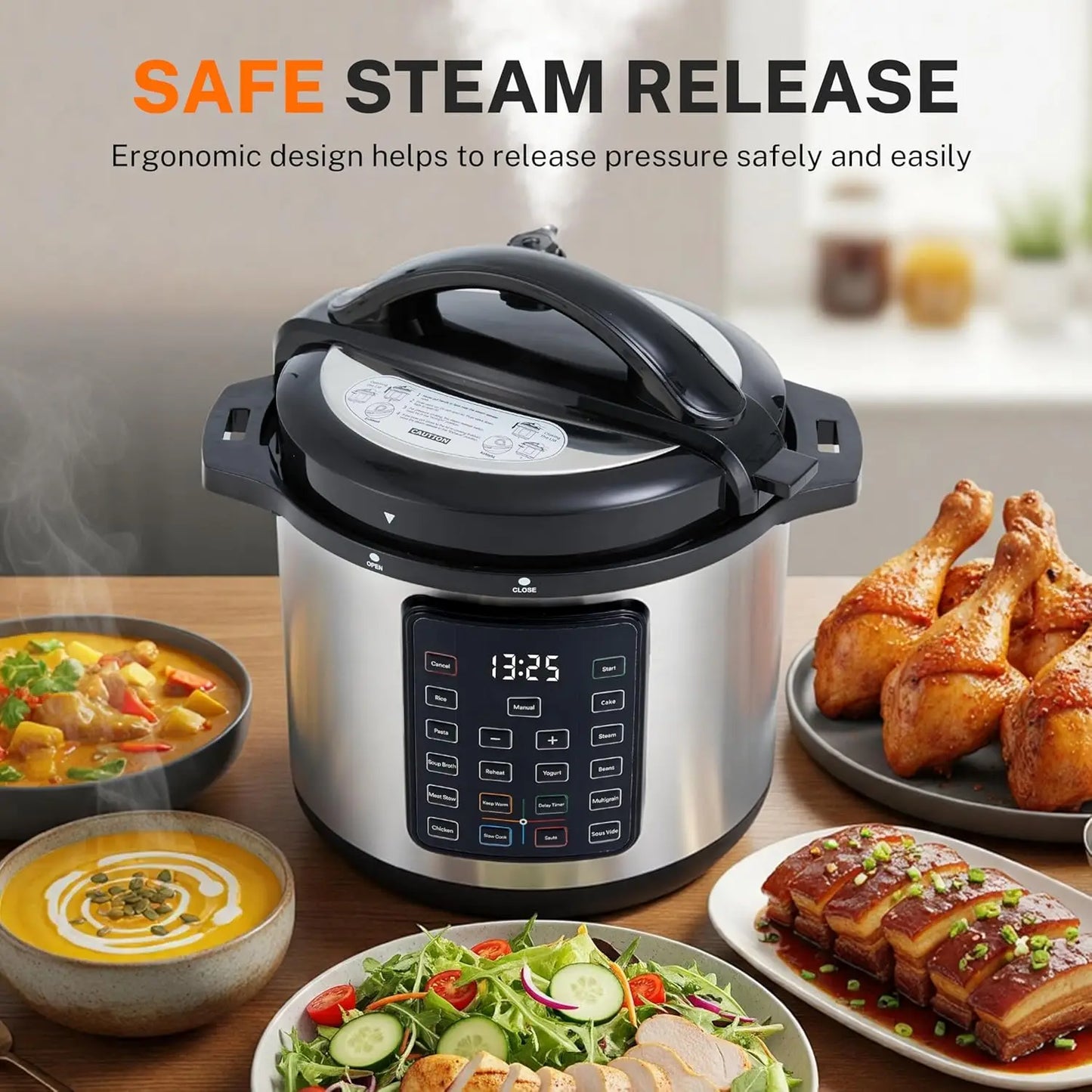 Xmsj Stainless Steel Electric Pressure Cooker Slow Dishwasher Safe Appliance