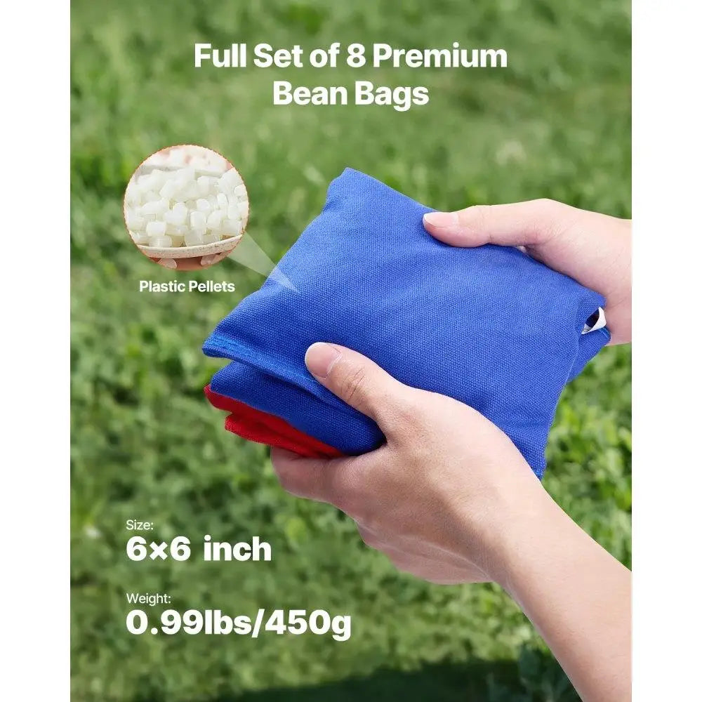 4x2ft Portable Cornhole Game Board Set with 8 Bean Bags and Carrying Case Outdoor Toss Game Ideal for Parties and Events