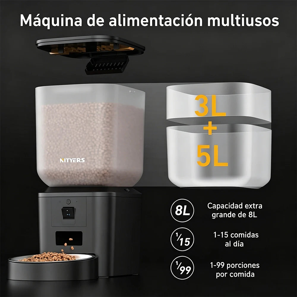 Nityers Smart Cat Feeder With 1080p Camera And 5G WiFi