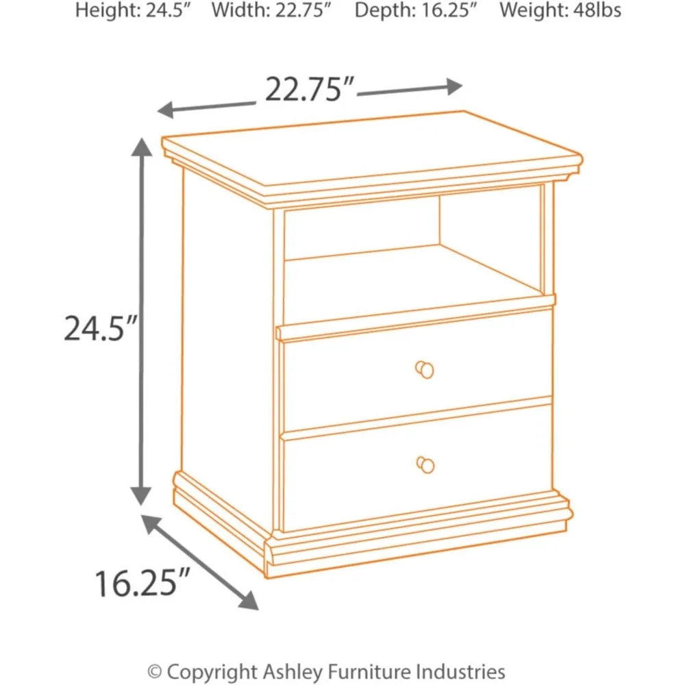 Maribel Traditional Kids Nightstand With Drawer Cubby