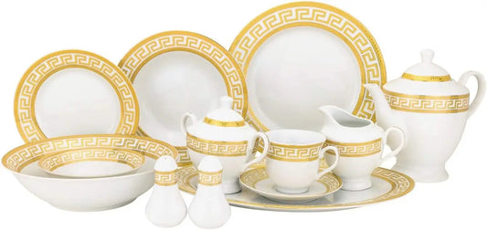 Bone Porcelain Dinnerware Set Antique Greek Design