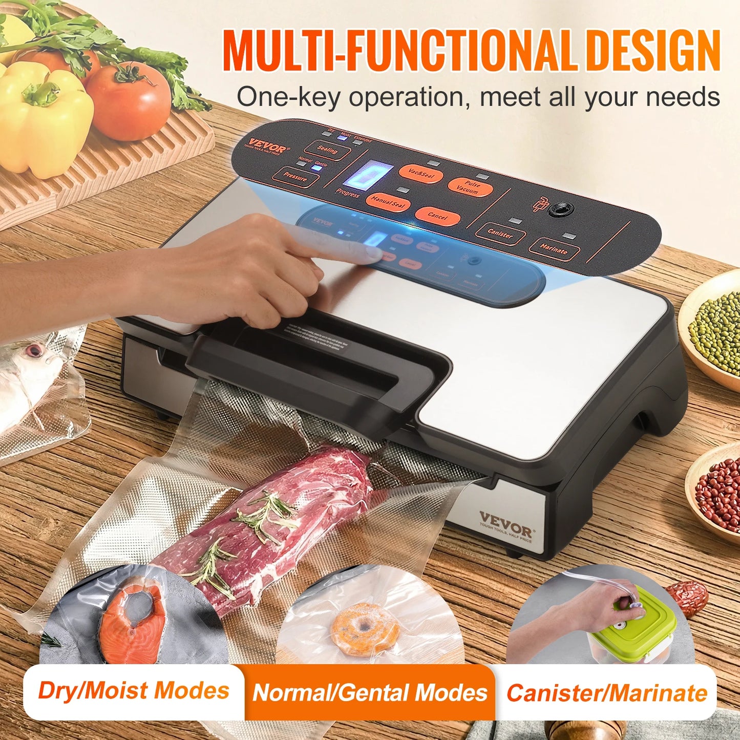 SucceBuy Vacuum Sealer With Free Bags For Food Preservation