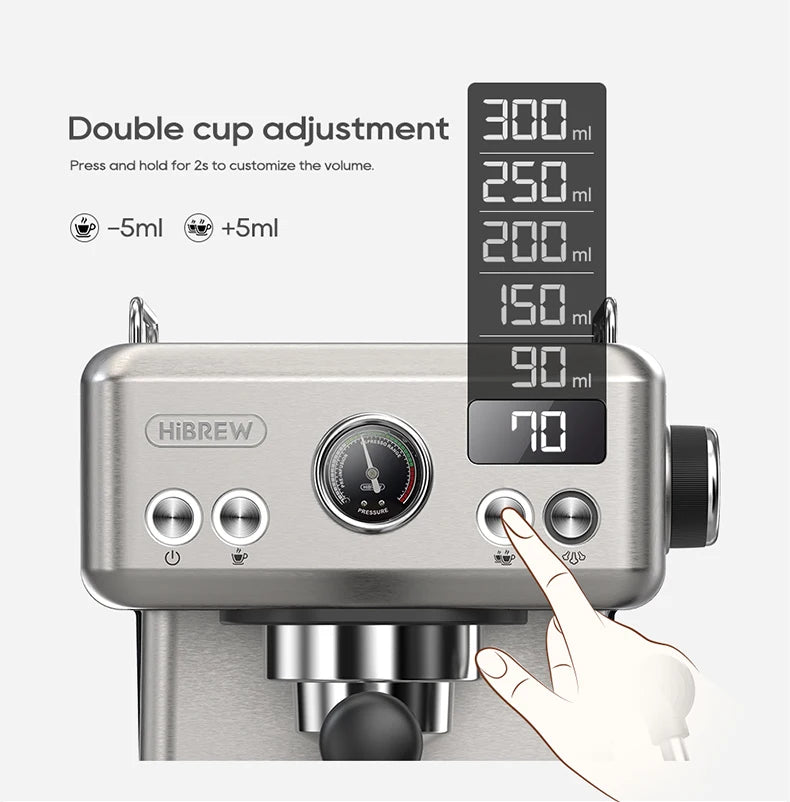 HiBREW H10A 20-Bar Semi-Automatic Espresso Machine
