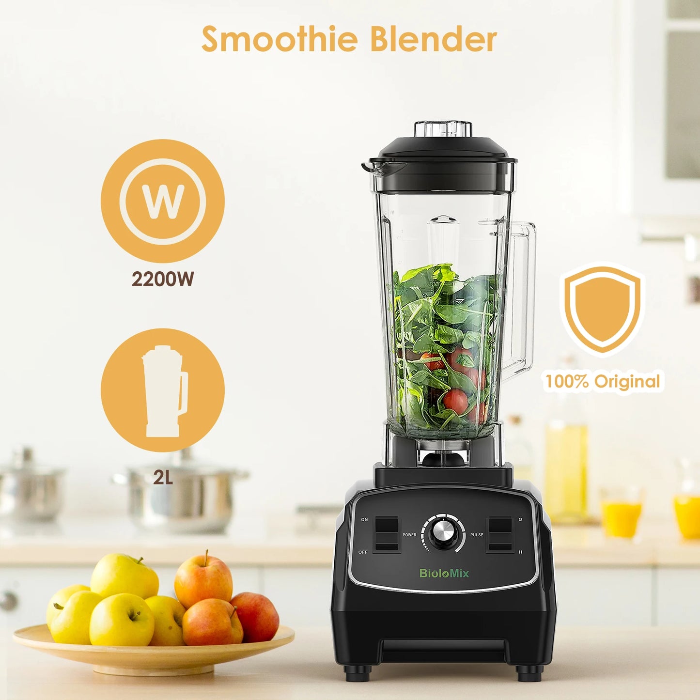 Biolomix G5200 Heavy-Duty High-Power Blender – 2L