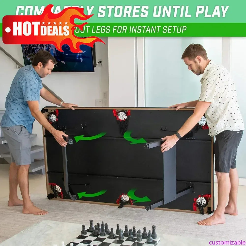 Customizable Portable Pool Table With Full Ball Set No Assembly