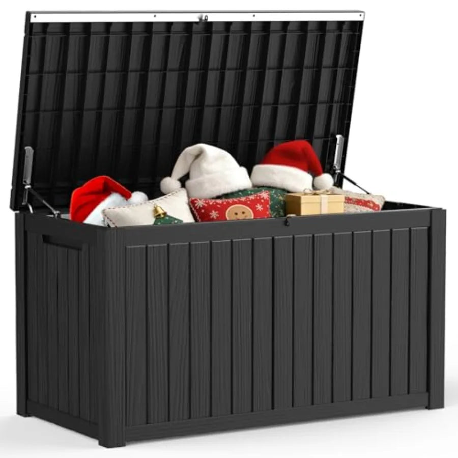 Resin Outdoor Storage Box Waterproof With Lockable Lid And Handles