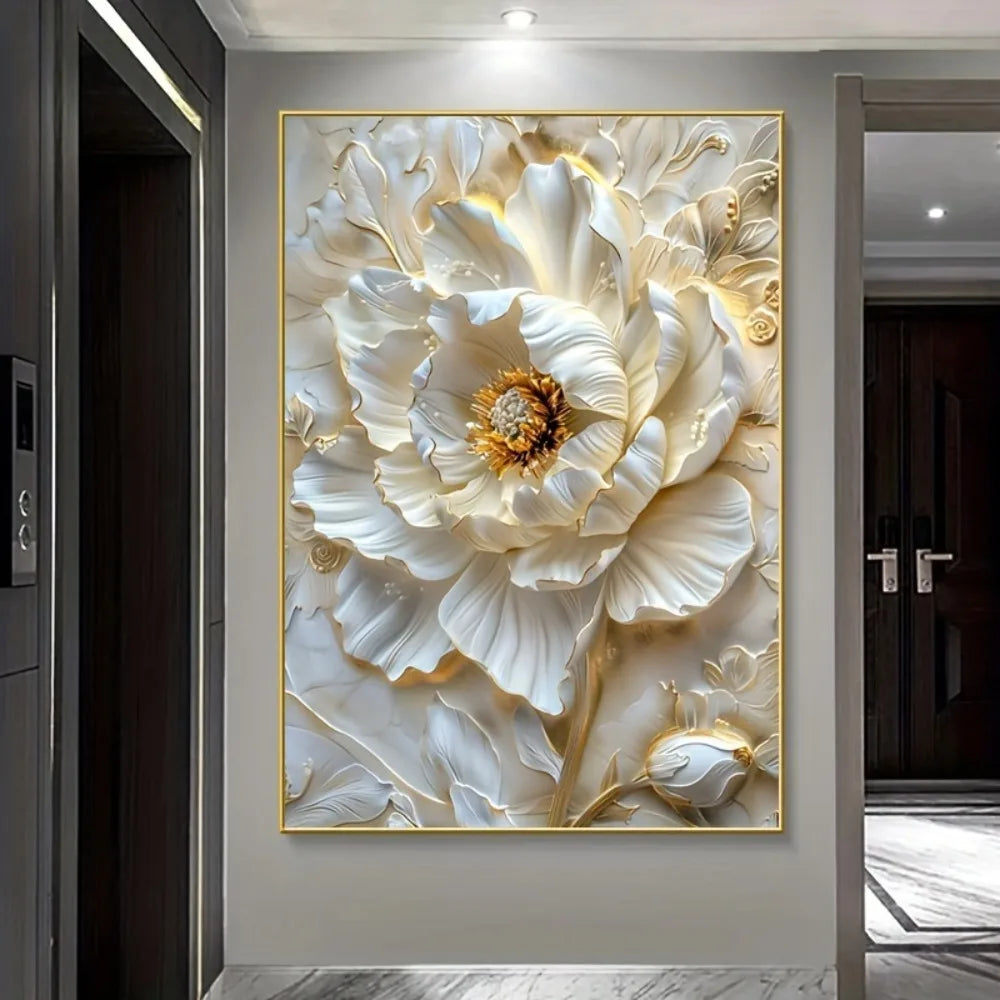 Modern Abstract Floral Canvas Art Prints Frameless Wall Decor