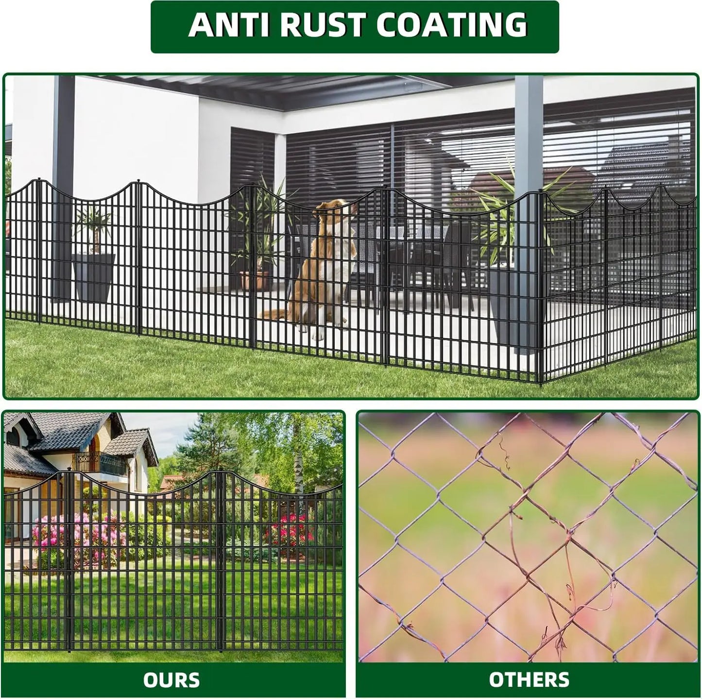 No Dig Decorative Fence With Gate Garden Animal Barrier