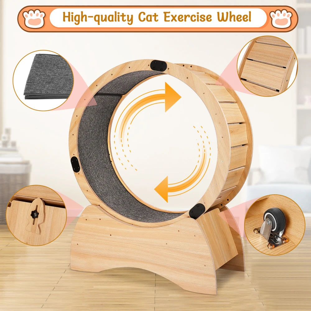 Cat Exercise Wheel Treadmill For Running Spinning Scratching
