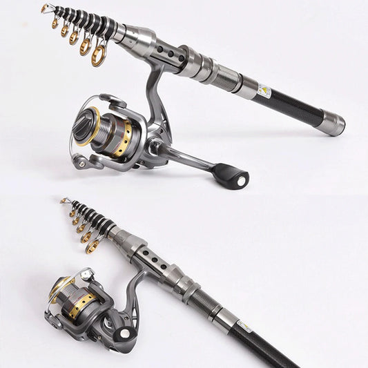Carbon Travel Spinning Rod Fishing Pole Set for Adventure