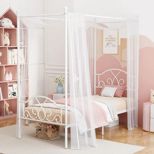 Canopy Bed Frame With Headboard And Footboard Four Poster Design