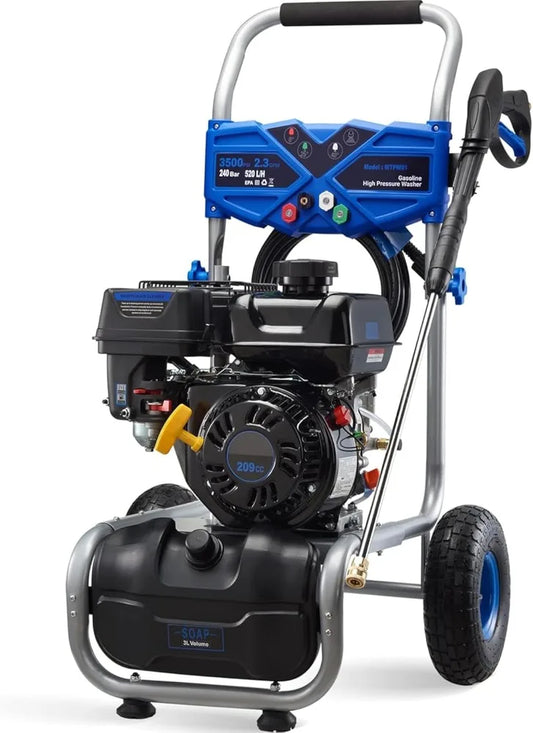 Gas Powered High Pressure Washer with Adjustable Nozzles