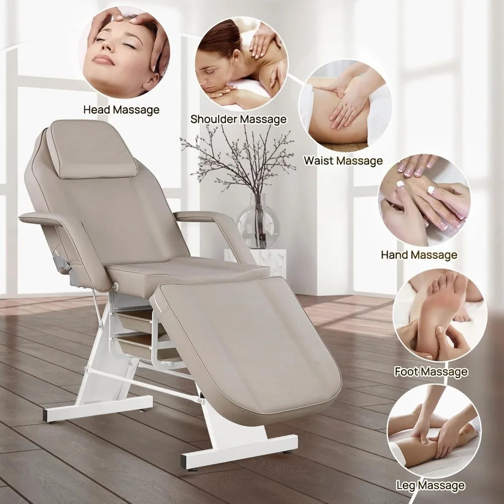 Adjustable Facial Massage Chair For Spa Esthetician And Tattoo Artist