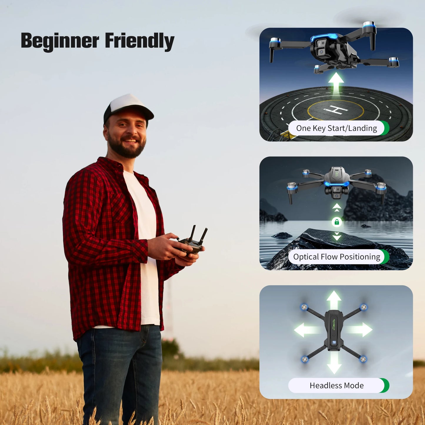 SkyMonster Falcon 1 RC Drone With 1080p HD Camera Pro
