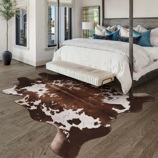 Faux Cowhide Rug With Cow Print For Living Room Accent