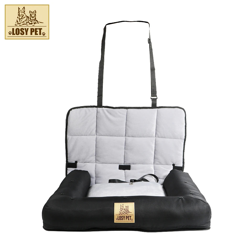 Convertible Water-Resistant Pet Car Seat Cushion With Removable Cover