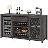 Farmhouse Bar Cabinet With Fridge Space And Wine Storage