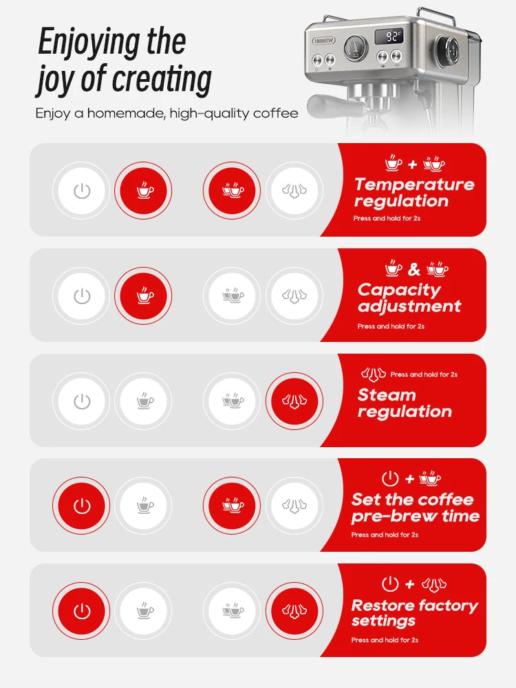 HiBREW H10A 20-Bar Semi-Automatic Espresso Machine